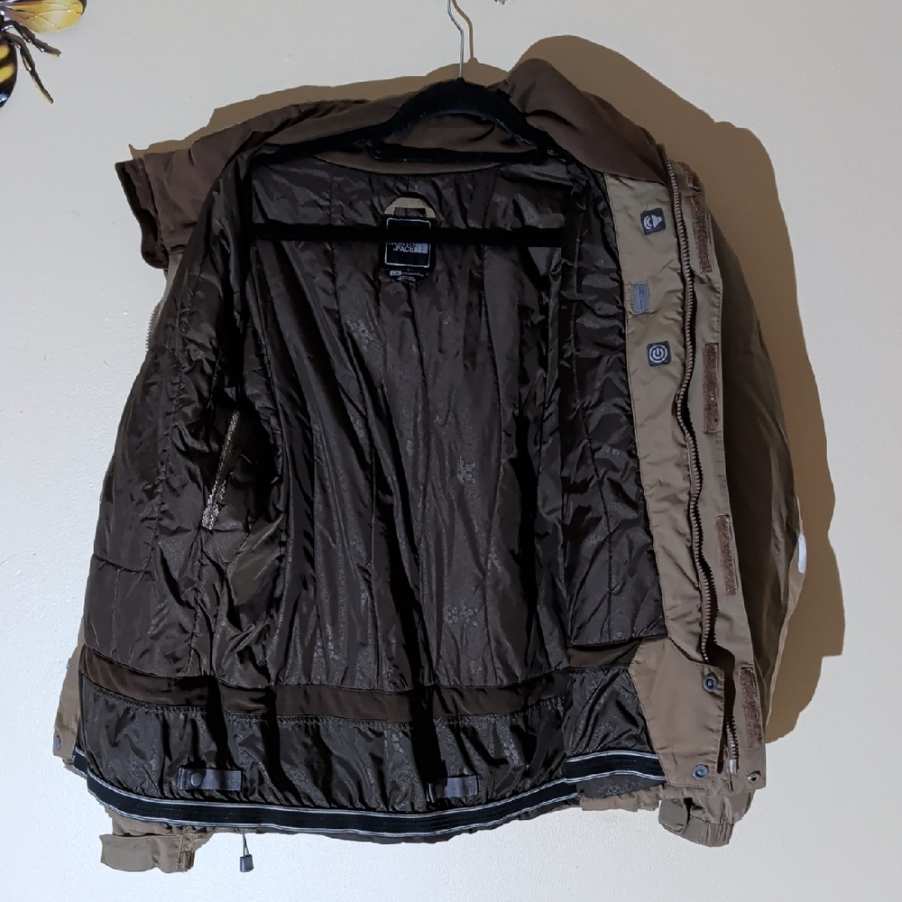 The North Face Taupe Jacket with White Side Panels - Picture 6 of 14